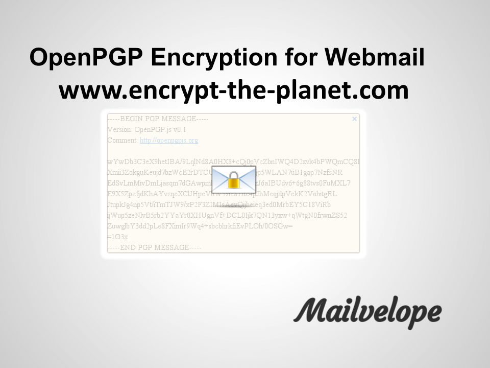 Encrypt Web Based Email with Mailvelope