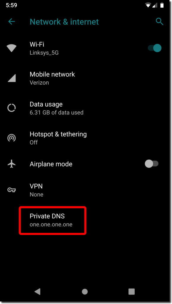 Change your Device DNS